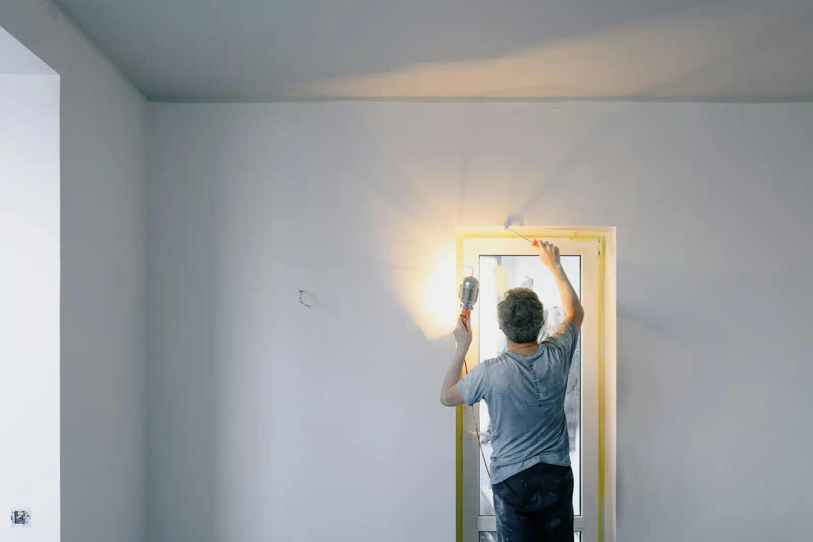 Satin paint finish on living room wall in Jacksonville, FL home